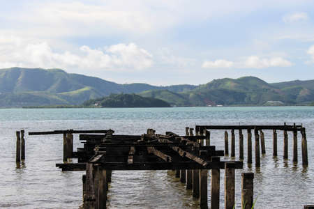 Bridge decay sea の写真素材