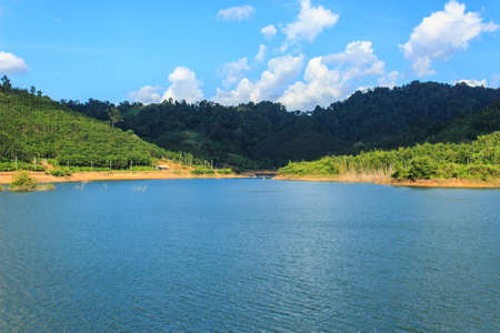 Reservoir of the valley in the summer の写真素材