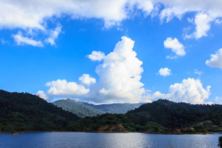 Reservoir of the valley in the summer の写真素材