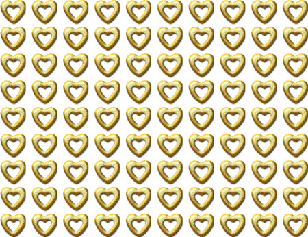 Golden heart seamless on white backgroundの写真素材