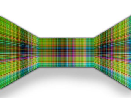 Green perspective plaid or tartan pattern abstract backgroundの写真素材