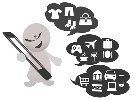 Man use smartphone for shopping onlineの写真素材