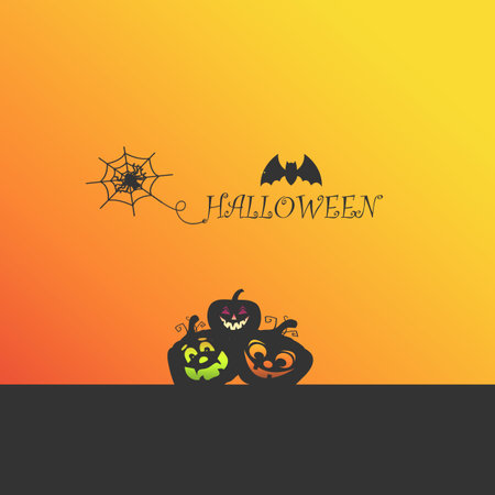 Pumpkins in Halloween day wallpaper backgroundの写真素材