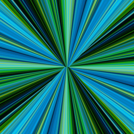 abstract blue background with radial, radiating, converging linesの写真素材