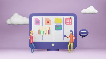 3D Kanban Teamwork Environment Management
