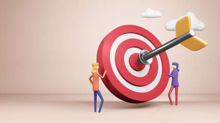 3D Target Goal Achievement Milestone Success Businessの写真素材