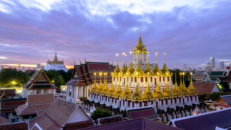 Wat Ratchanadda, It is a place that is important to Buddhism in Thailand, Popular tourist attraction of foreigners. If traveling to Bangkok.の写真素材