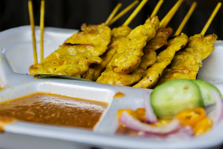 Pork Satay,
Street Food in Thailand,Popular Thai food,The characteristics of the food will be set.の写真素材