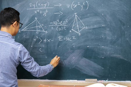 The teacher is teaching mathematics, It is an important and fundamental subject. Success and education concept. Learning is very necessary.の写真素材