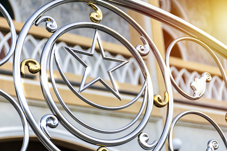 The Islamic symbol has been installed as a fence.の写真素材