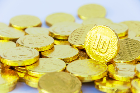 The concept of financial investment. Gold coins are stacked in large numbers. 
Get a good return to the impulse.の写真素材