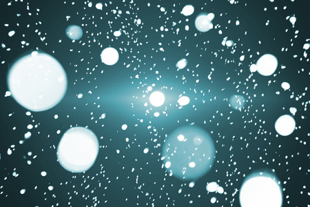 Blue abstract bokeh background. Floating in the air. light on light blue background. Like the stars in the universe.の写真素材