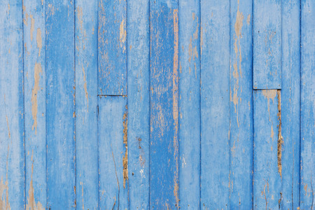 Blue wood background. Wooden sticks Connected to create a wall, to be private, to prevent danger.の写真素材