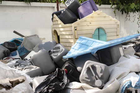 A lot of plastic waste, Is a garbage that is a problem for societyの写真素材