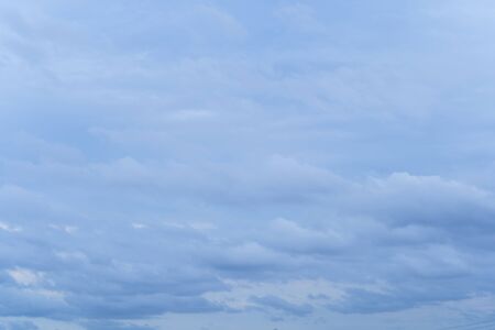 clouds in the blue sky. Windy clear cloud on blue sky in morning summer nature background concept for vivid nature fog banner imageの写真素材