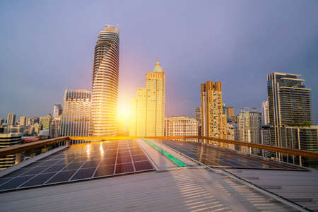 Investment concept. Renewable energy is a necessity of the future world.Solar Cell Future Energy.Big...