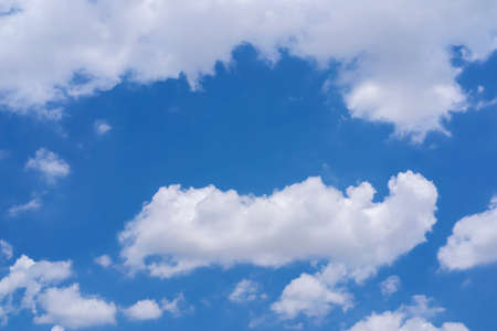 blue sky background with white clouds conceptの写真素材