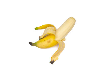 Banana isolated on white background. Peeled bananas conceptの写真素材