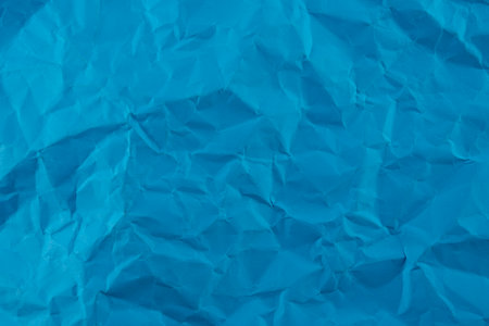 blue plastic wrinkle background, abstract rough texture surfaceの写真素材