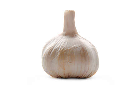 Isolated garlic. Raw garlic isolated on white backgroundの写真素材