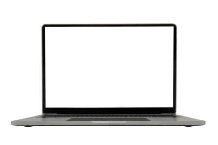 Laptops mock up image of electronic gadgets isolated on white background.の写真素材