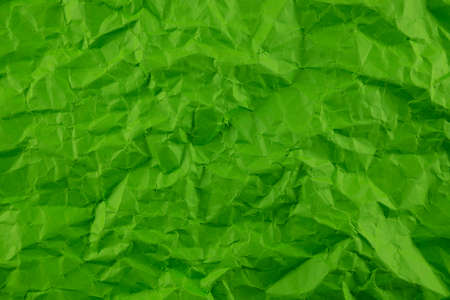 Minimal green crumpled paper texture background for Design. Copy space for text or workの写真素材