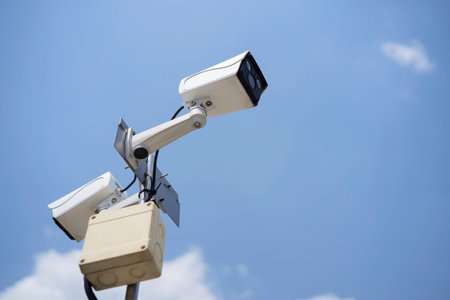 IP CCTV camera install by have water proof cover to protect camera with home security system...