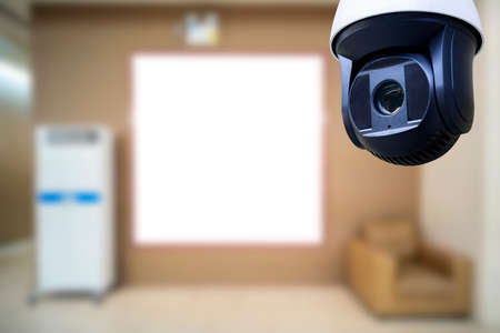 Closed circuit camera Multi-angle CCTV system with a sofa and air bubbles on the sides.の写真素材