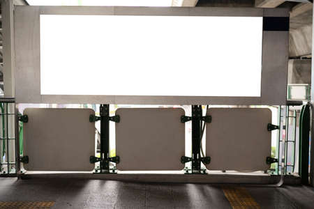 Mockup image of Blank billboard white screen posters and led in the subway station for advertisingの写真素材