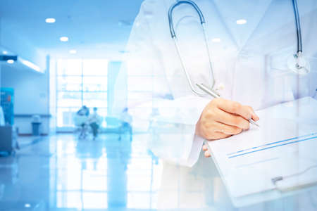 Healthcare And Medicine concept. Doctor. Abstract blur beautiful luxury hospital and clinic interior for background.の写真素材