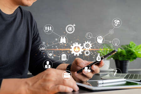 Automation Software Technology Process System Business concept.の写真素材