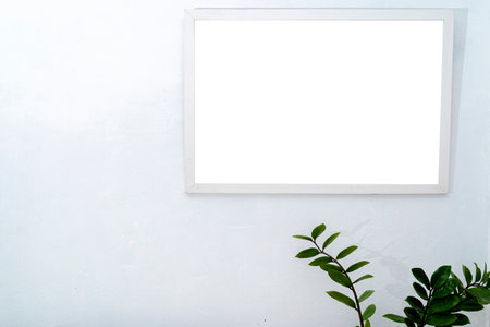 Frame & Poster mock up in living room. Scandinavian interior. 3d rendering, 3d illustrationの写真素材