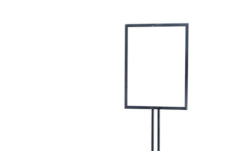 mockup white poster with black frame stand background for show or present promotionの写真素材