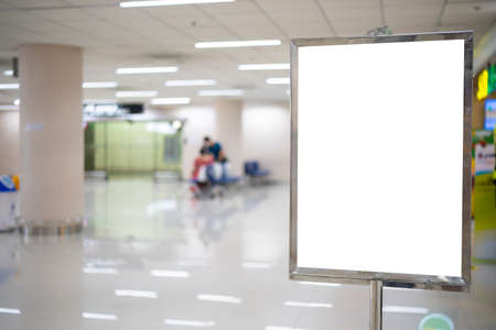 Blank Billboard in airport shot in asia.Empty advertising frame in airportの写真素材