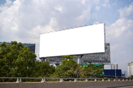 Blank billboard ready for new advertisement. Blank billboards for outdoor advertising posters or blank billboards in daytime for advertising.の写真素材