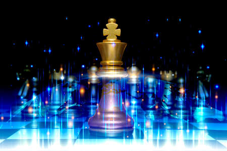 Image of chess game. Business, competition, strategy, leadership and success conceptの写真素材