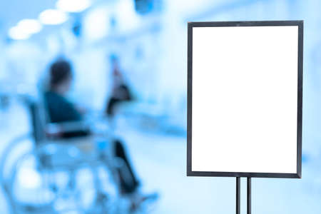 blank white billboard in the modern hospital,blur backgroundの写真素材