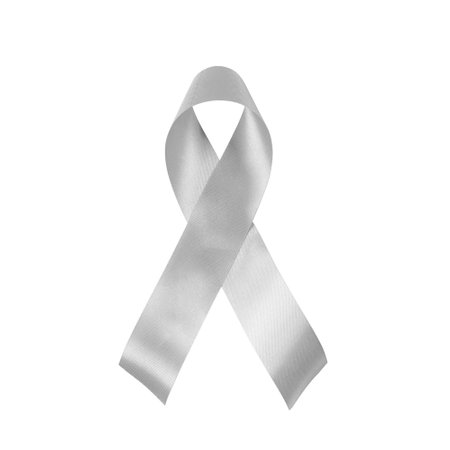 Lung cancer awareness with white ribbon on transparent backgrounds. Campaign to remember Novemberの写真素材