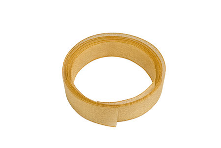 A variety of concepts using ribbon. the spiral golden ribbon isolated on white background. Ribbon in form of a circle isolated on white.の写真素材