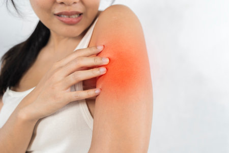 Female arm closeup, arm pain and injury, health care and medical concept.の写真素材
