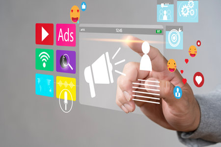 Digital marketing commerce online sale concept, Promotion of products or services through digital...