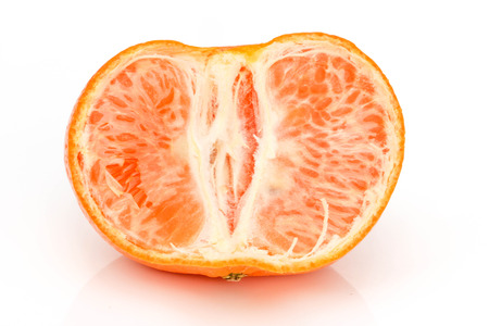 Orange fruit isolated on white backgroundの写真素材