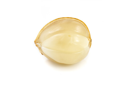 tropical fruit longkong (Lansium) on white backgroundの写真素材