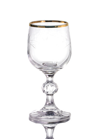 Empty wine glass. isolated on a white backgroundの写真素材