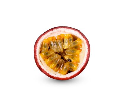 purple passion fruit on white background