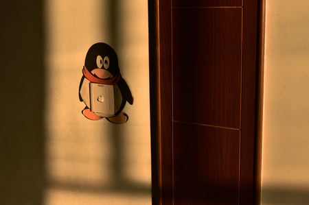 Home door with light switchのeditorial素材