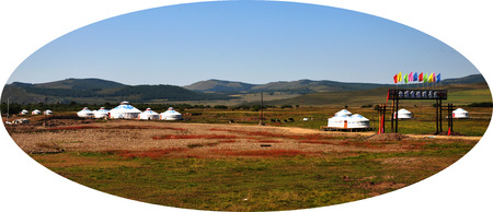 Mongolian yurts Landscapeのeditorial素材