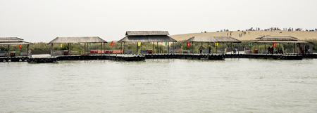 Ningxia Shahu Nature Tourist Area, Ningxia Sand Lakeのeditorial素材