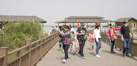 Ningxia Shahu Nature Tourist Area, Ningxia Sand Lakeのeditorial素材