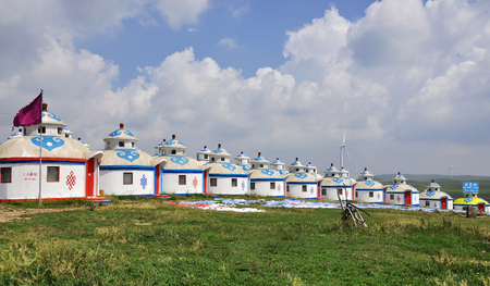 Mongolian yurts at grasslandのeditorial素材